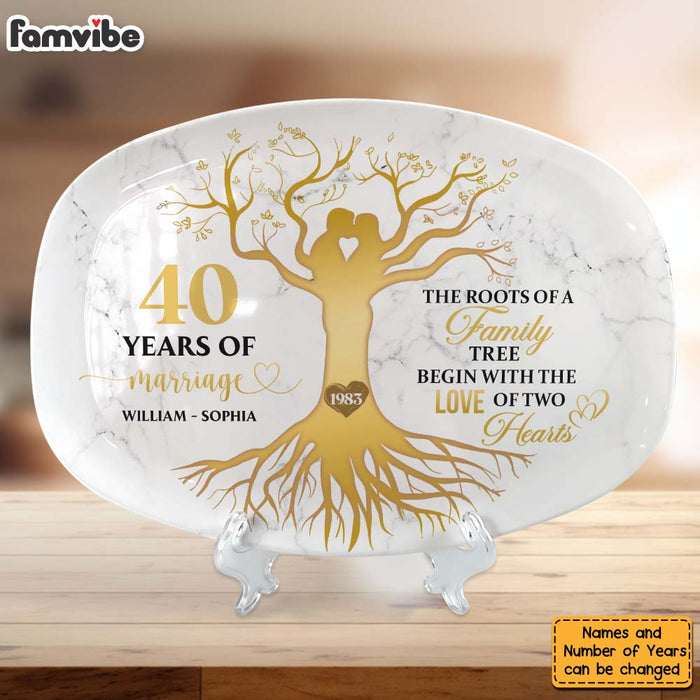 Personalized 40th Wedding Anniversary 40 Years Of Marriage Plate 29153 1
