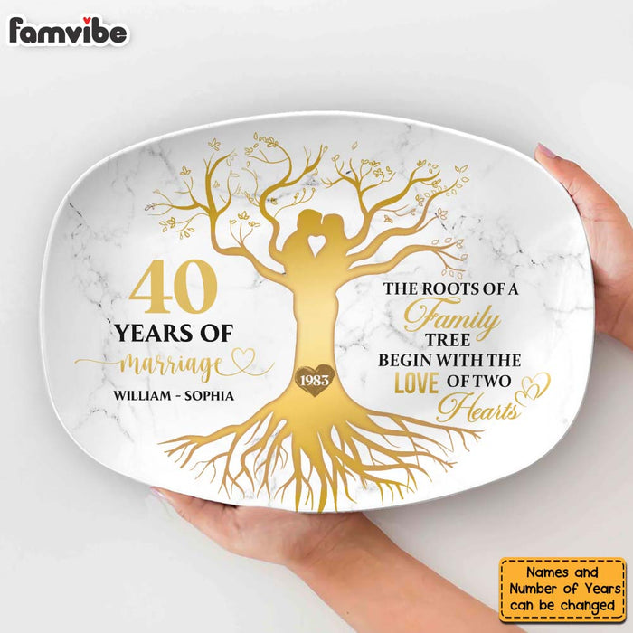 Personalized 40th Wedding Anniversary 40 Years Of Marriage Plate 29153 1
