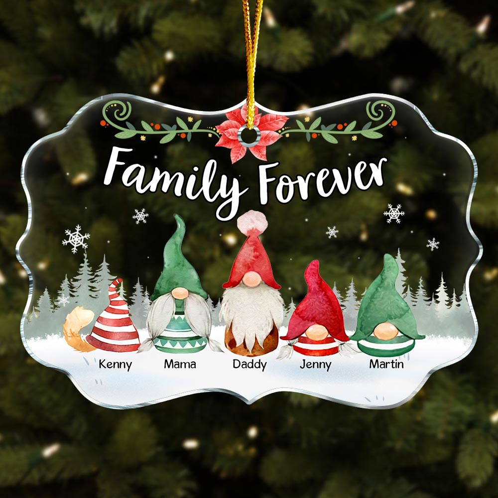 Personalized Family Forever Gnome Christmas Benelux Ornament 29154 Primary Mockup
