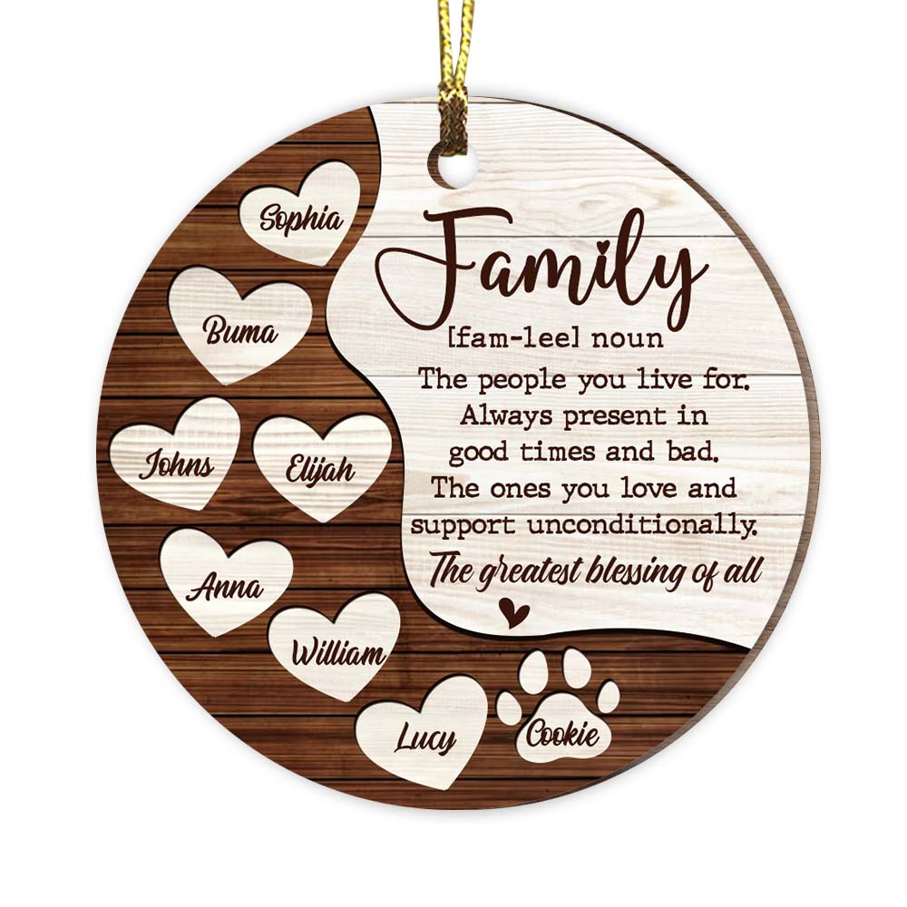 Personalized Family Definition Circle Ornament 29155 Primary Mockup