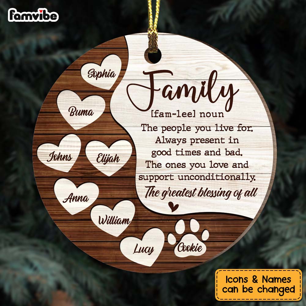 Personalized Family Definition Circle Ornament 29155 Primary Mockup
