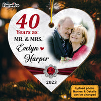 Personalized 40 Years As Mr. And Mrs. 40th Wedding Anniversary Heart Ornament 29158 thumb 1