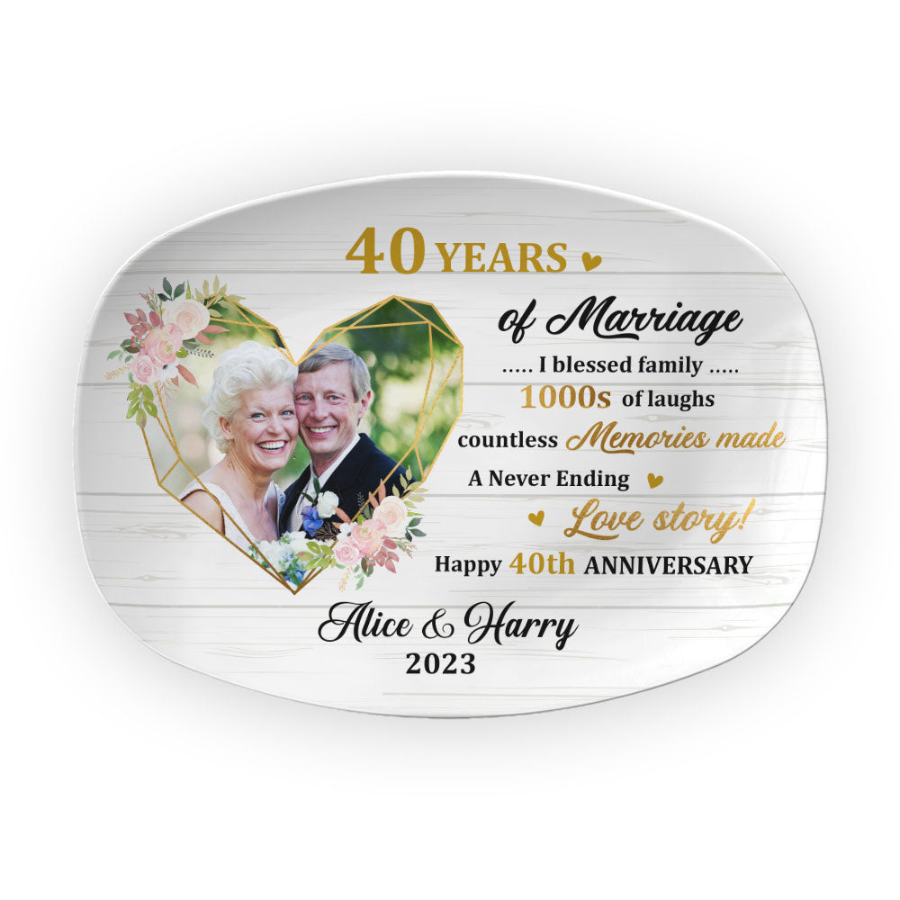 Personalized Wedding Anniversary Gift For Couple 40 Years Of Marriage Plate 29161 Primary Mockup