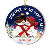 Personalized Gift For Couple Together We Have It All Christmas Theme Circle Ornament 29167 thumb 1