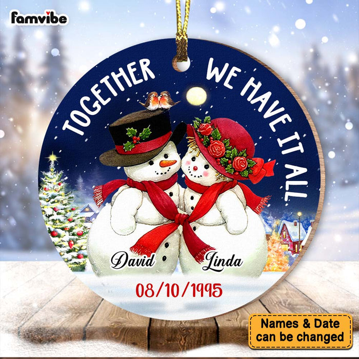 Personalized Gift For Couple Together We Have It All Christmas Theme Circle Ornament 29167 1