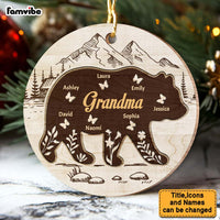 Personalized Grandma Bear Circle Ornament 29171 thumb 1