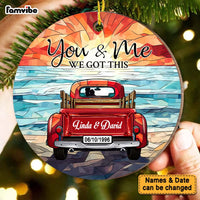 Personalized You & Me We Got This Stained Glass Pattern Circle Ornament 29172 thumb 1