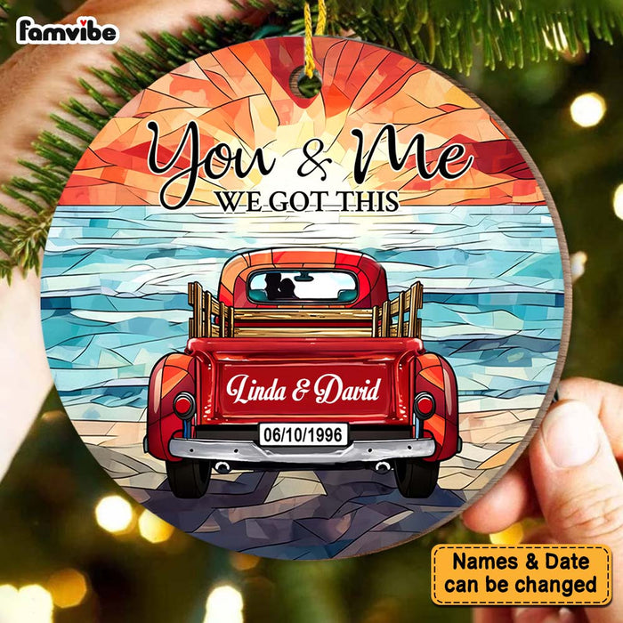 Personalized You & Me We Got This Stained Glass Pattern Circle Ornament 29172 1