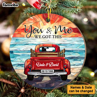 Personalized You & Me We Got This Stained Glass Pattern Circle Ornament 29172 thumb 1