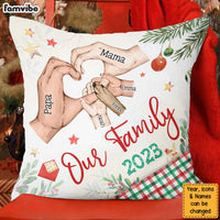 Personalized Gift For Family Heart Hand Sign Christmas Theme Pillow 29190 thumb 1