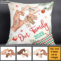 Personalized Gift For Family Heart Hand Sign Christmas Theme Pillow 29190 thumb 1