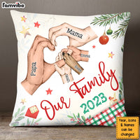Personalized Gift For Family Heart Hand Sign Christmas Theme Pillow 29190 thumb 1