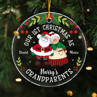 Personalized Gift For Couple 1st Christmas As Grandparents Circle Ornament 29196 thumb 1
