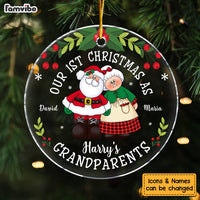 Personalized Gift For Couple 1st Christmas As Grandparents Circle Ornament 29196 thumb 1