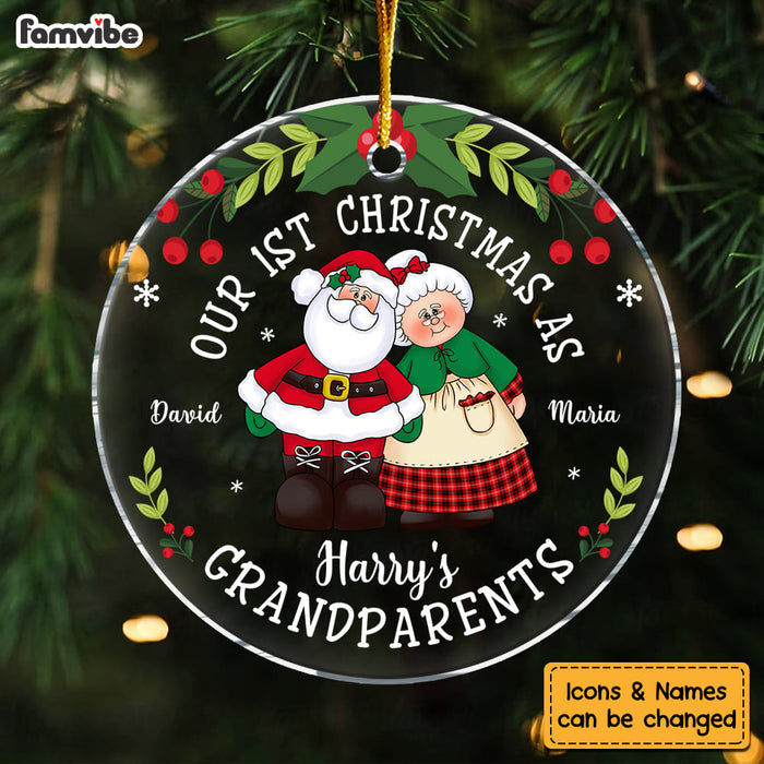 Personalized Gift For Couple 1st Christmas As Grandparents Circle Ornament 29196 1