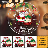 Personalized Gift For Couple 1st Christmas As Grandparents Circle Ornament 29196 thumb 1