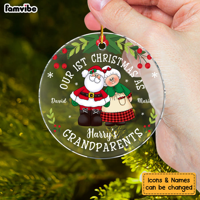 Personalized Gift For Couple 1st Christmas As Grandparents Circle Ornament 29196 1