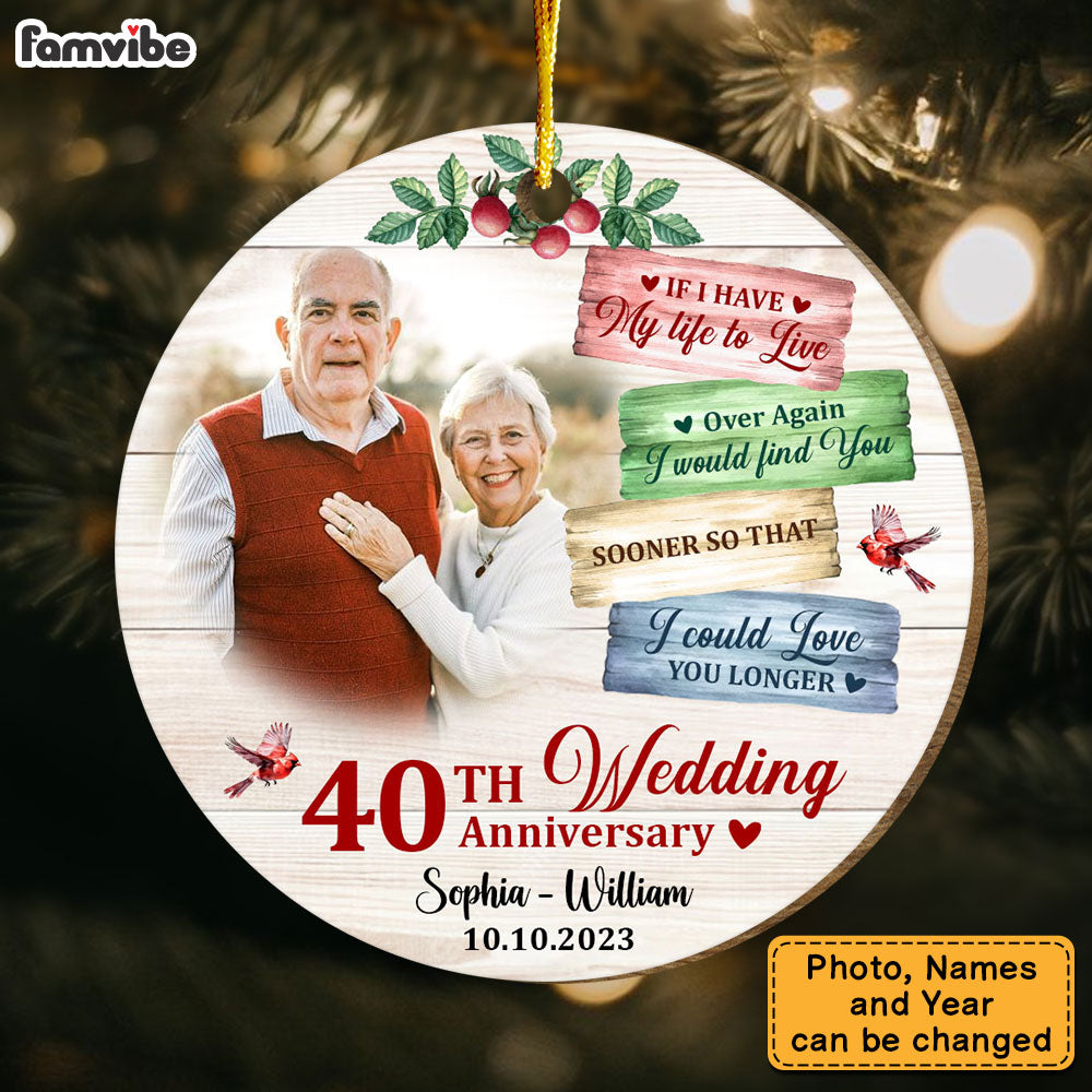 Personalized 20th Anniversary I Would Find You Sooner Upload Photo Circle Ornament 29198 Primary Mockup