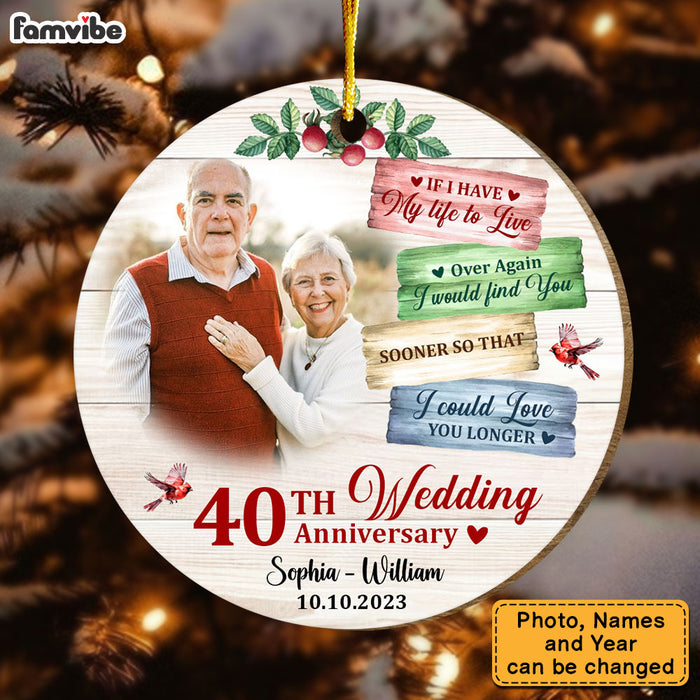 Personalized 20th Anniversary I Would Find You Sooner Upload Photo Circle Ornament 29198 1