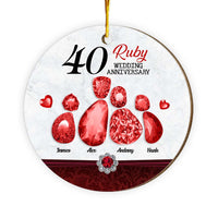 Personalized Wedding Anniversary Gift For 40 Years Couple Circle Ornament 29199 thumb 1
