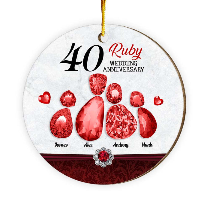 Personalized Wedding Anniversary Gift For 40 Years Couple Circle Ornament 29199 1