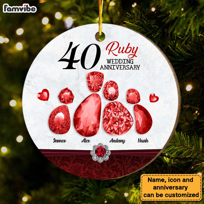 Personalized Wedding Anniversary Gift For 40 Years Couple Circle Ornament 29199 1
