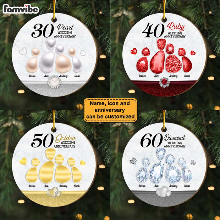 Personalized Wedding Anniversary Gift For 40 Years Couple Circle Ornament 29199 1