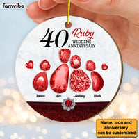 Personalized Wedding Anniversary Gift For 40 Years Couple Circle Ornament 29199 thumb 1