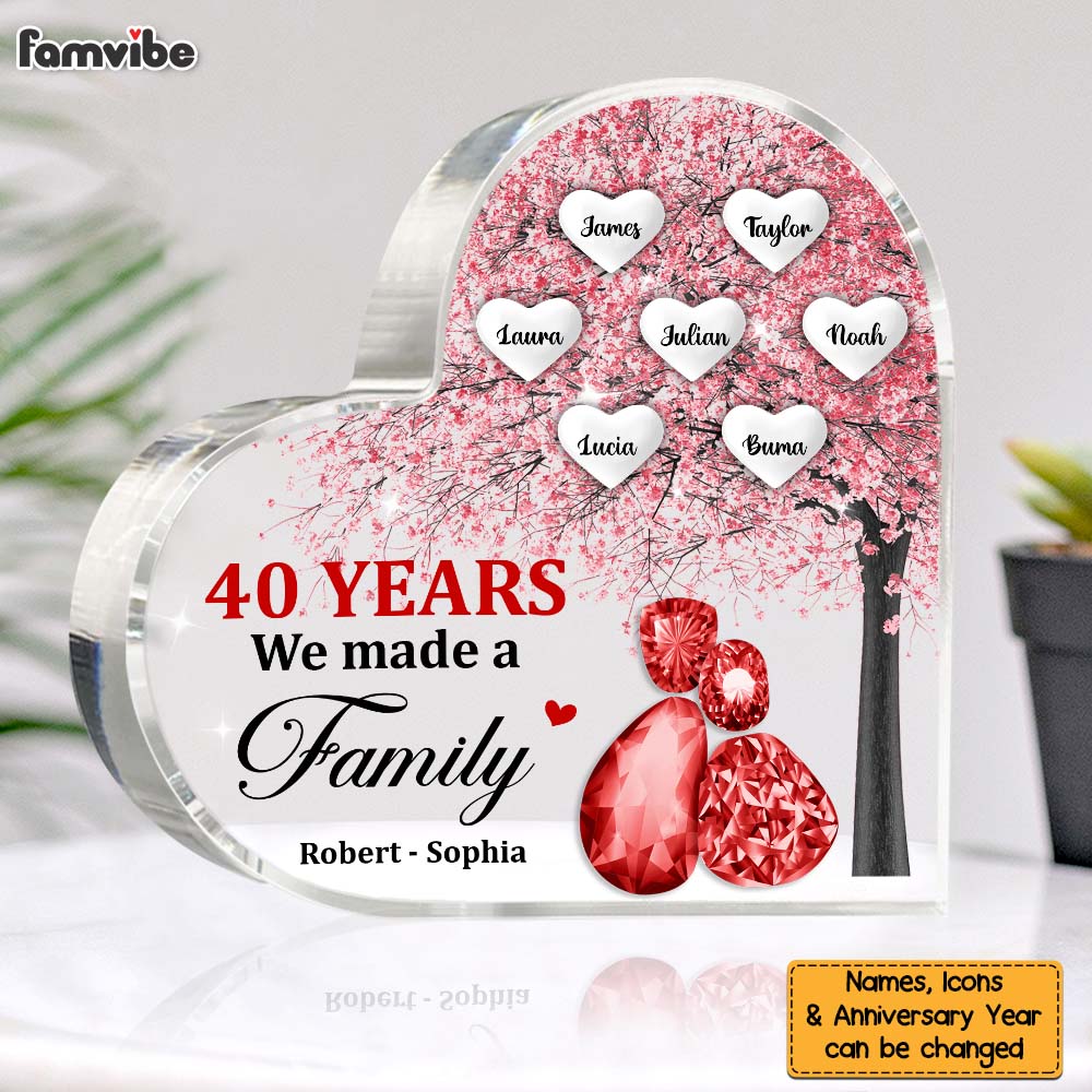 Personalized 40 Years Anniversary Gift For Couple Made A Family Acrylic Plaque 29202 Primary Mockup