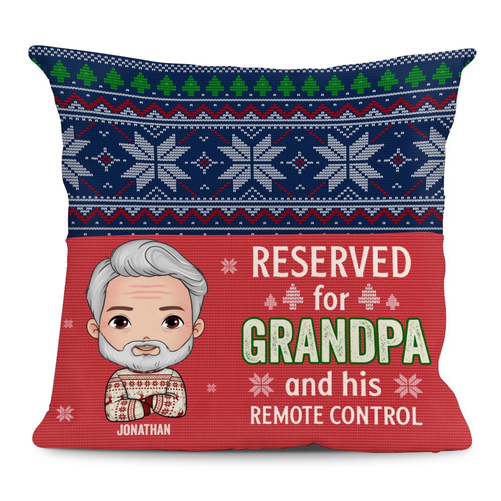 Personalized Reserved For Grandpa And His Remote Control Pocket Pillow With Stuffing 29204 Primary Mockup