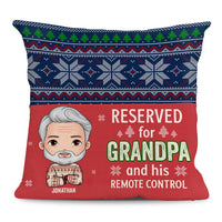 Personalized Reserved For Grandpa And His Remote Control Pocket Pillow With Stuffing 29204 thumb 1