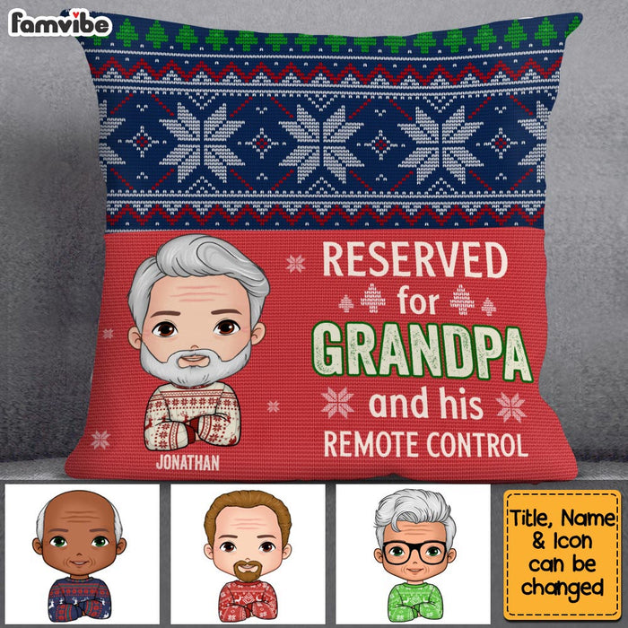 Personalized Reserved For Grandpa And His Remote Control Pocket Pillow With Stuffing 29204 1