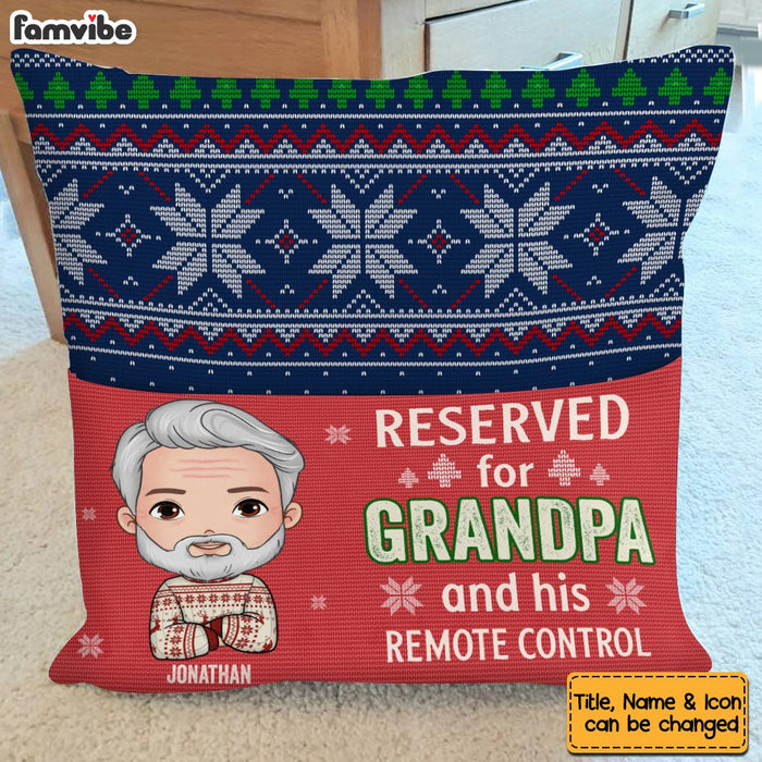 Personalized Reserved For Grandpa And His Remote Control Pocket Pillow With Stuffing 29204 1