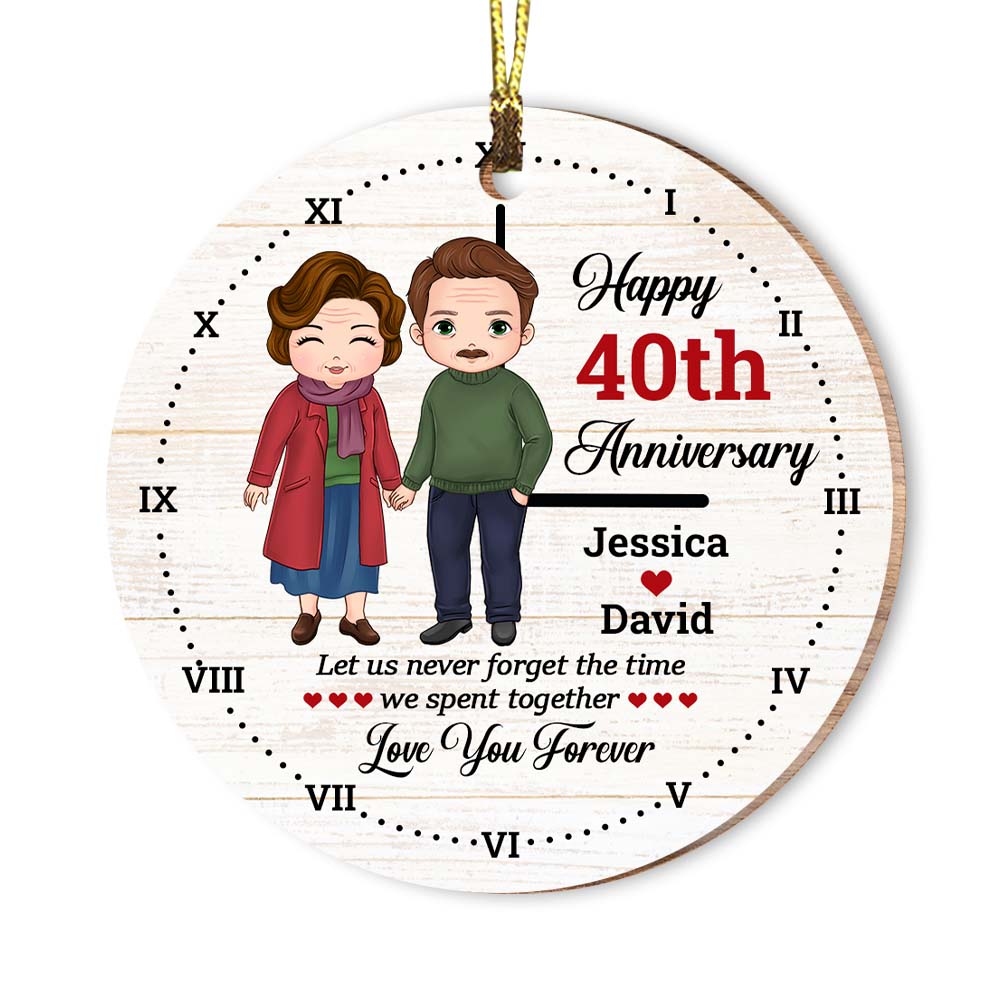 Personalized Couple Gift 40th Anniversary Love You Forever Circle Ornament 29205 Primary Mockup