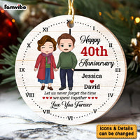 Personalized Couple Gift 40th Anniversary Love You Forever Circle Ornament 29205 thumb 1