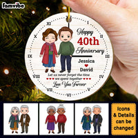 Personalized Couple Gift 40th Anniversary Love You Forever Circle Ornament 29205 thumb 1