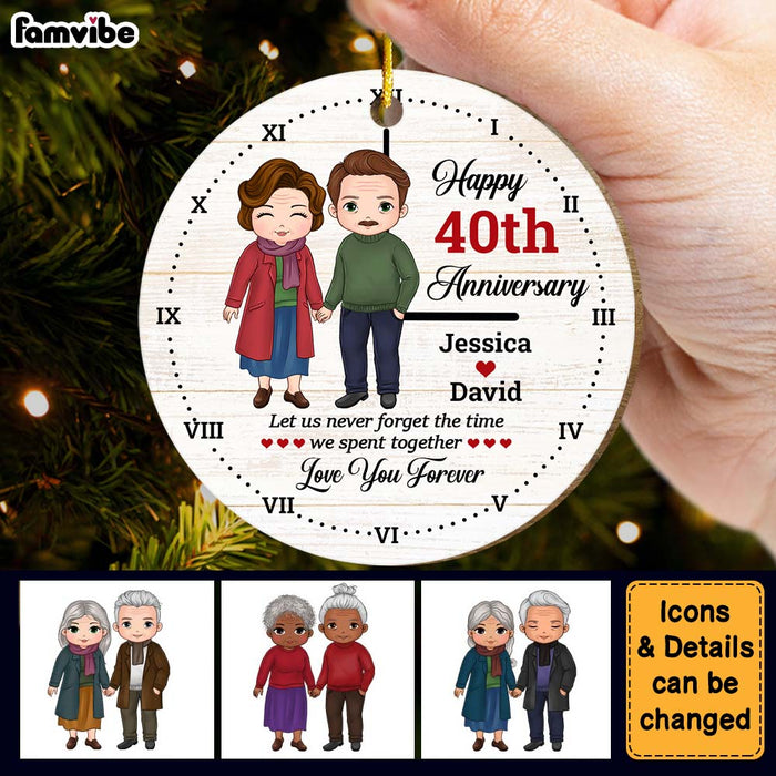 Personalized Couple Gift 40th Anniversary Love You Forever Circle Ornament 29205 1