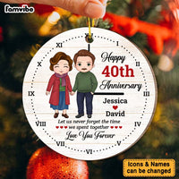 Personalized Couple Gift 40th Anniversary Love You Forever Circle Ornament 29205 thumb 1