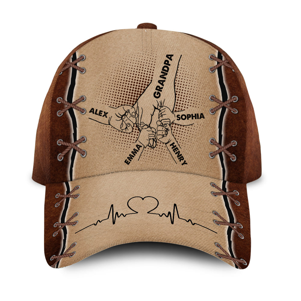 Personalized Grandpa Holding Hands Cap 29210 Primary Mockup