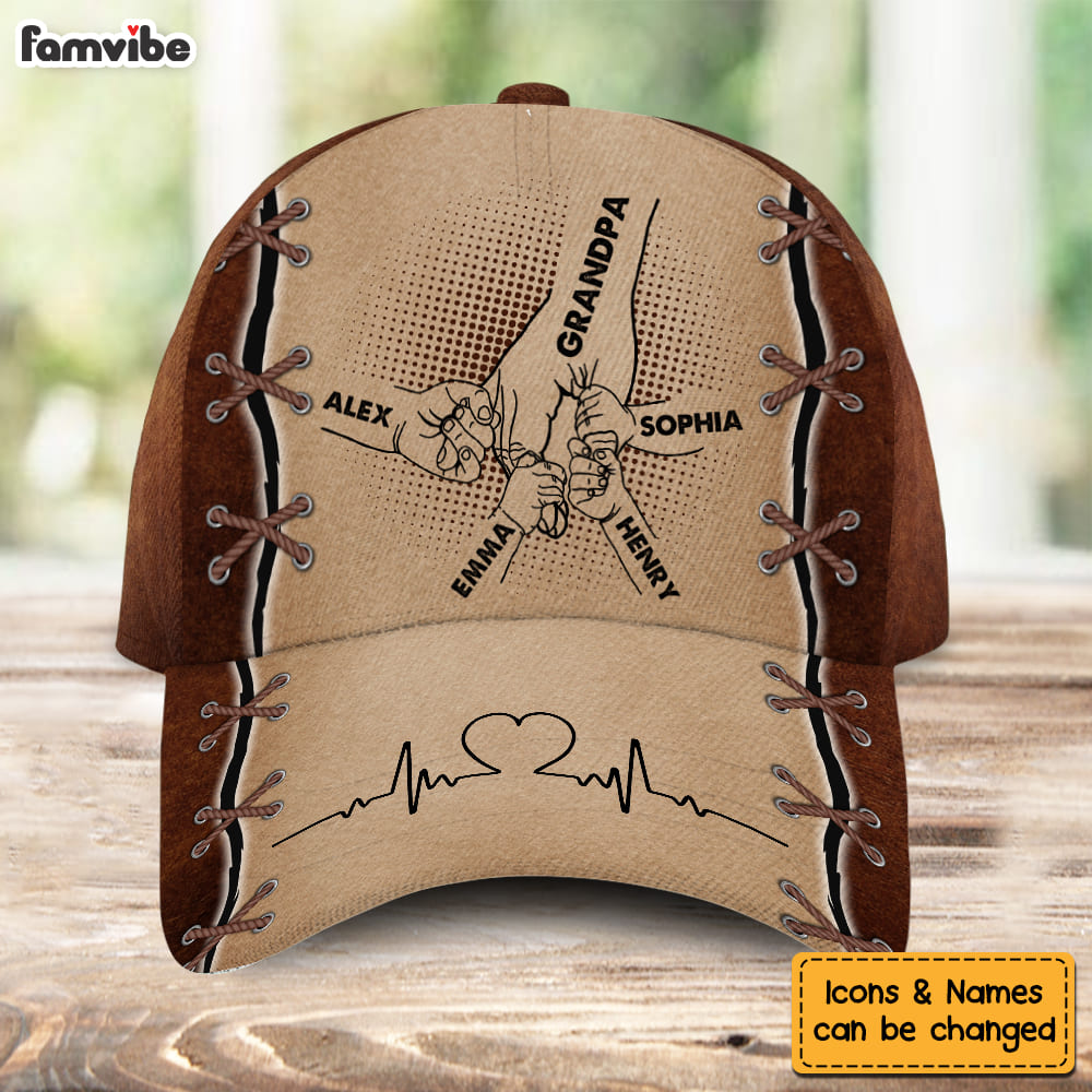 Personalized Grandpa Holding Hands Cap 29210 Primary Mockup