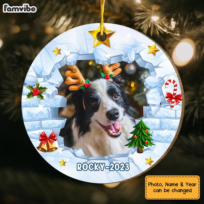 Personalized Gift For Dog Christmas Circle Ornament 29214 1