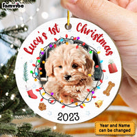 Personalized First Christmas With My Baby Dog Circle Ornament 29220 thumb 1