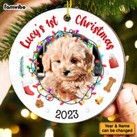 Personalized First Christmas With My Baby Dog Circle Ornament 29220 thumb 1