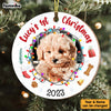 Personalized First Christmas With My Baby Dog Circle Ornament 29220 1