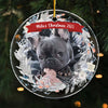 Personalized Dog Lover Christmas Circle Ornament 29221 1