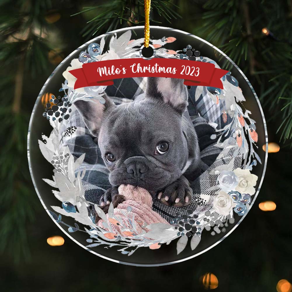 Personalized Dog Lover Christmas Circle Ornament 29221 Primary Mockup