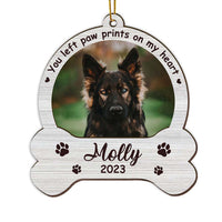 Personalized You Left Paw Prints On Our Hearts Dog Memorial Ornament 29222 thumb 1