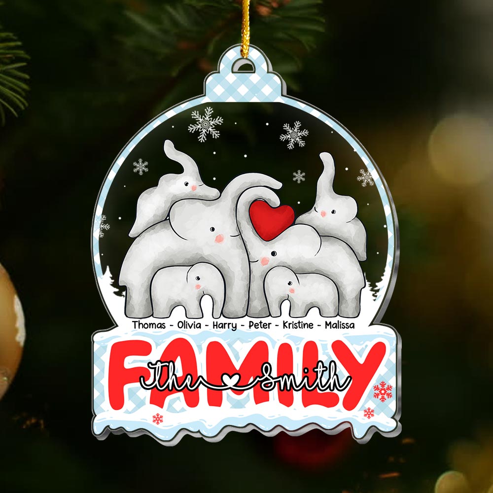 Personalized Gift For Family Puzzel Elephant Ornament 29223 Primary Mockup