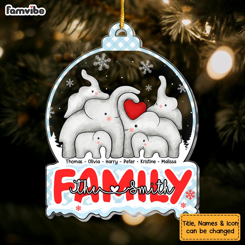 Personalized Gift For Family Puzzel Elephant Ornament 29223 Primary Mockup