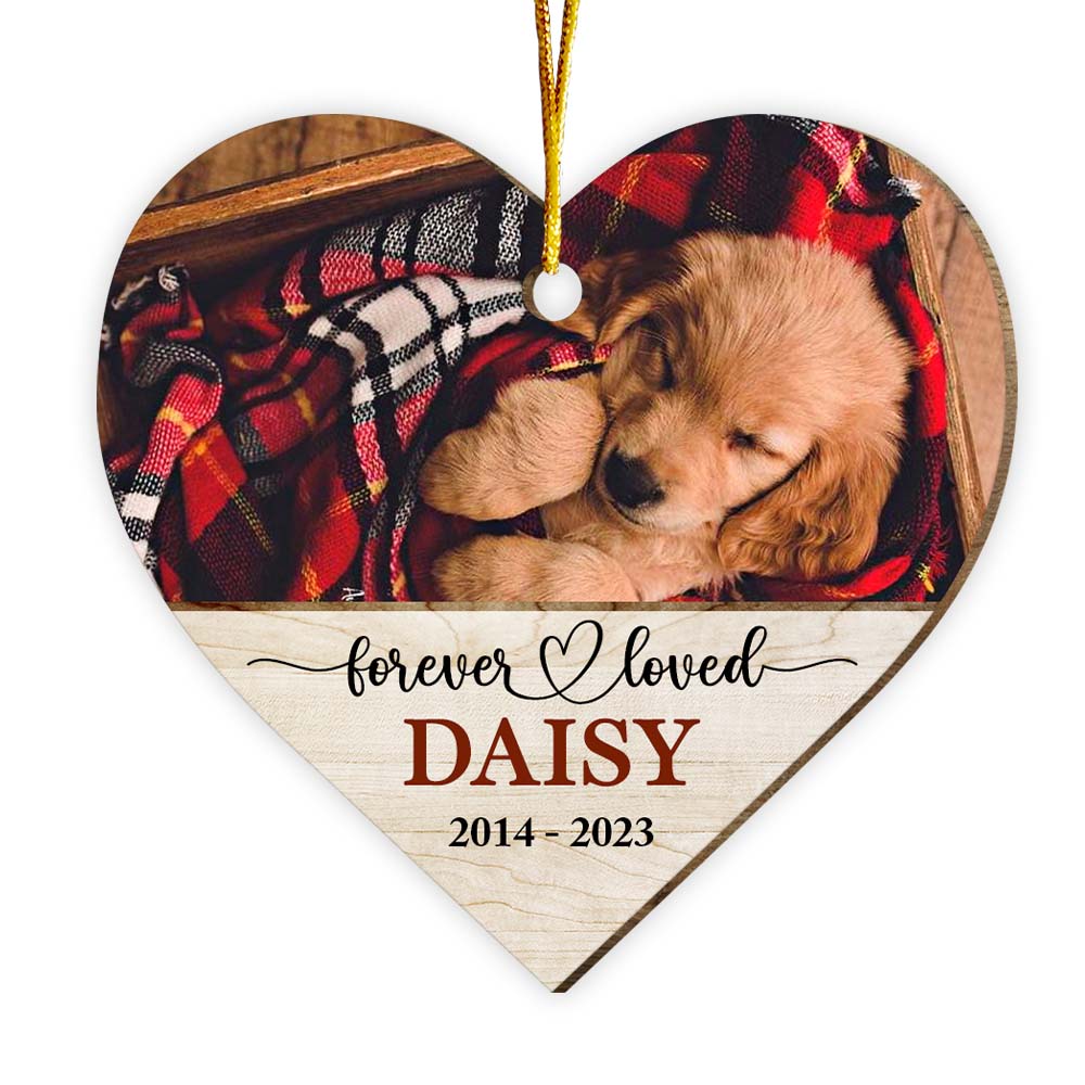 Personalized Forever Loved Dog Memorial Heart Ornament 29225 Primary Mockup